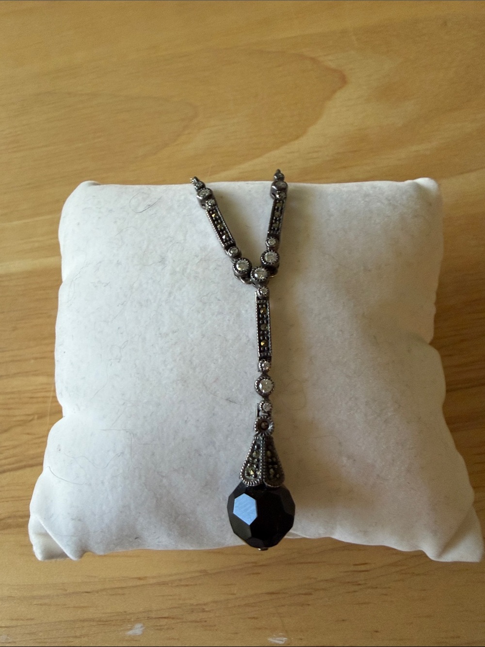 Judith Jack Vintage-Inspired Black Drop Pendant Necklace